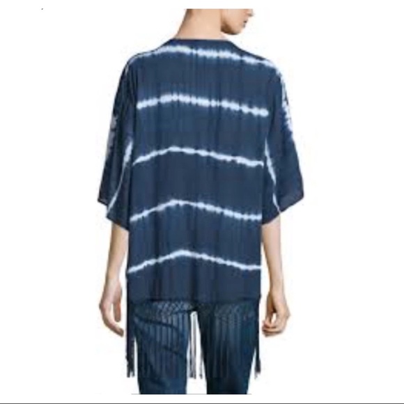 Neiman Marcus Tie-Dye Tassel Trim Cardigan Size Large - Picture 2 of 7